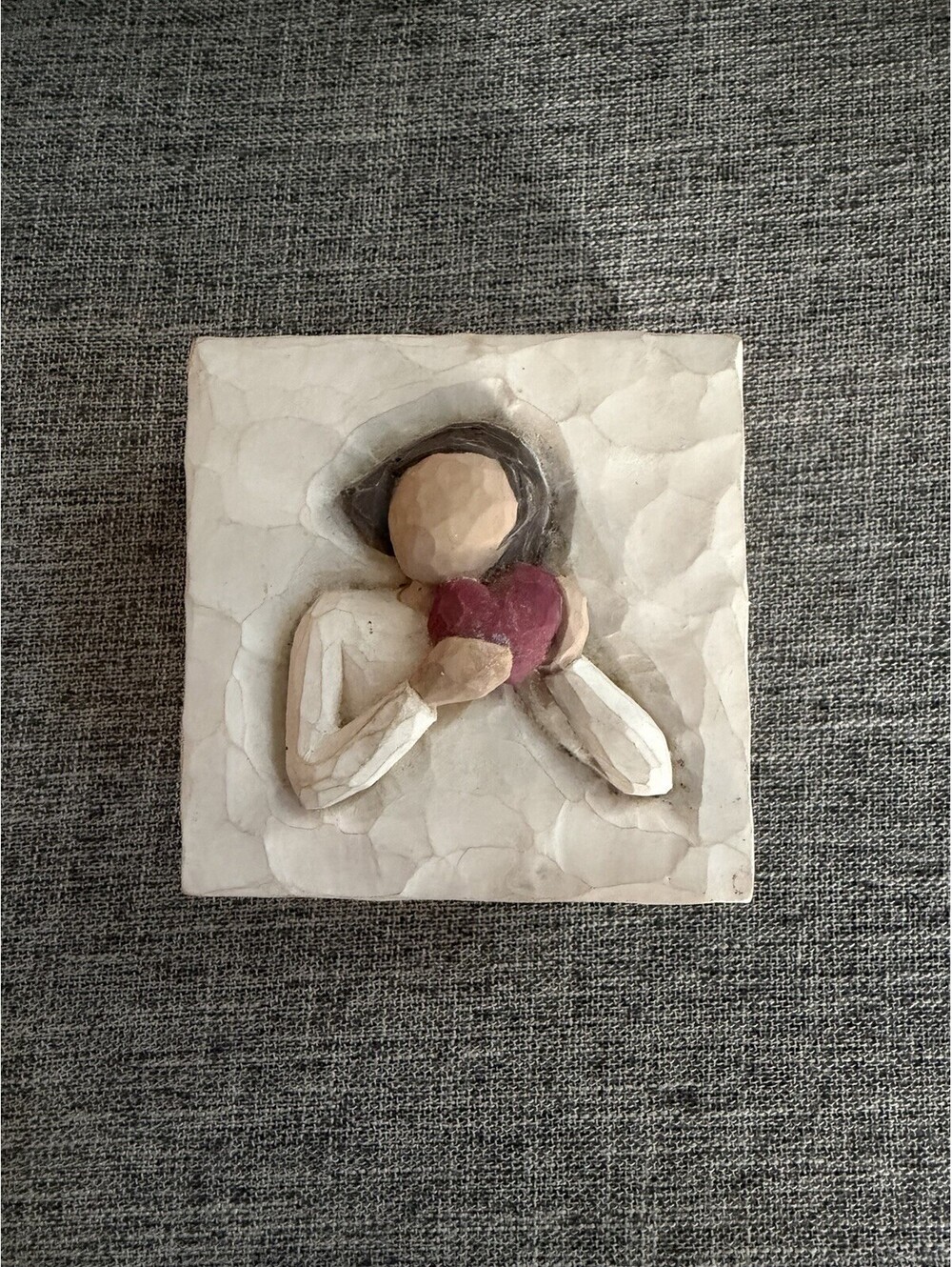 2003 Demdaco Susan Lordi Willow Tree From The Heart Square Trinket Jewelry Box